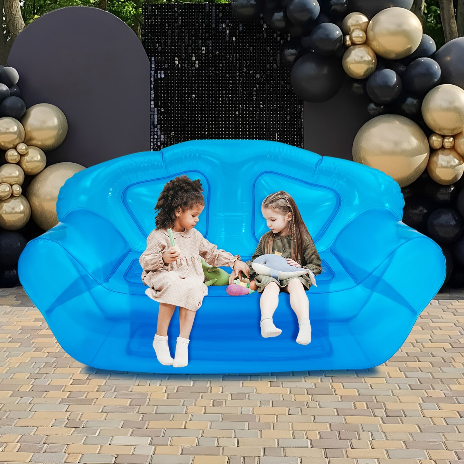Inflatable Sofa Portable Inflatable Double Person Couch Patio Yard Camping Sofa
