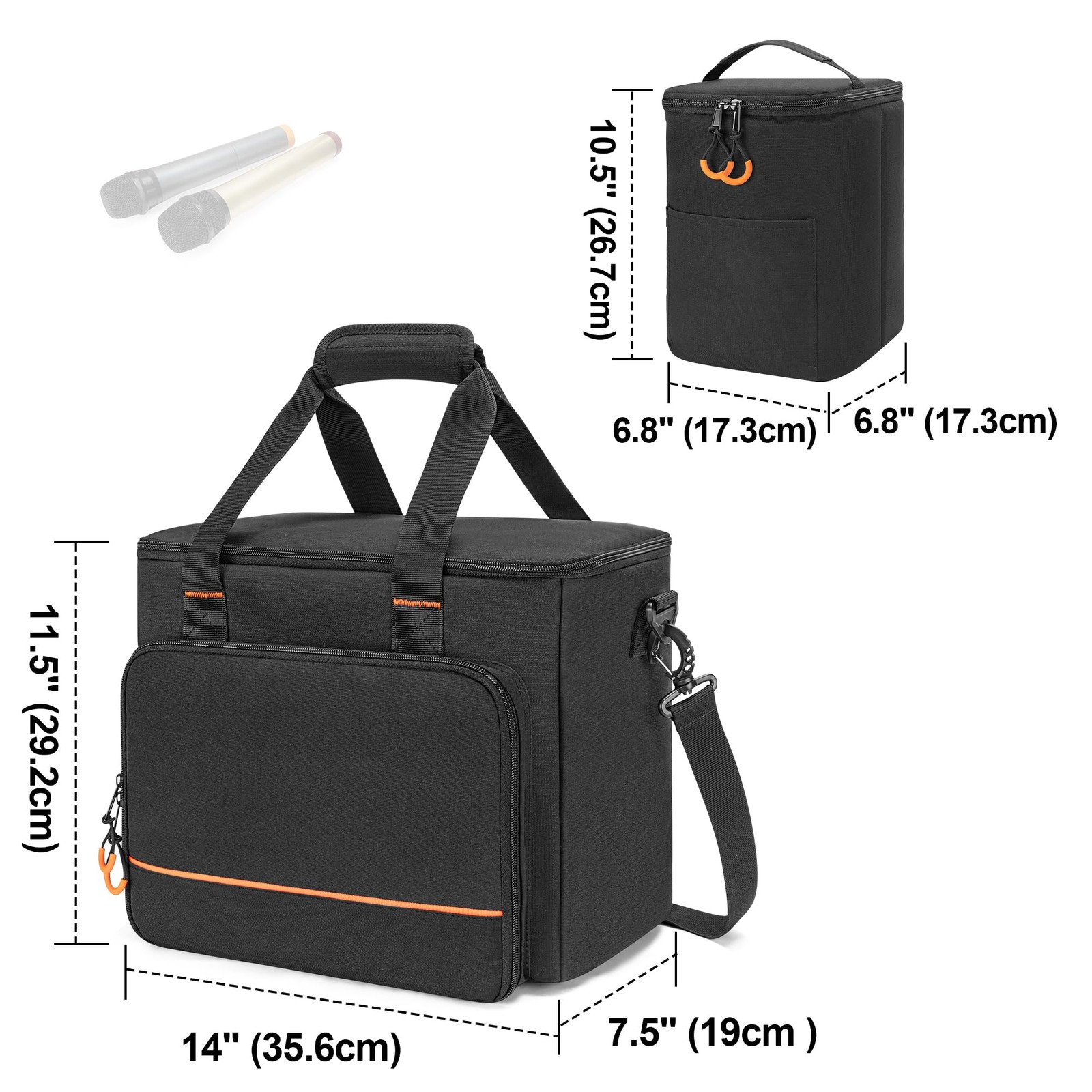 Wireless Microphone Case 9 Slots Carrying Case for Handheld Mic System Patent