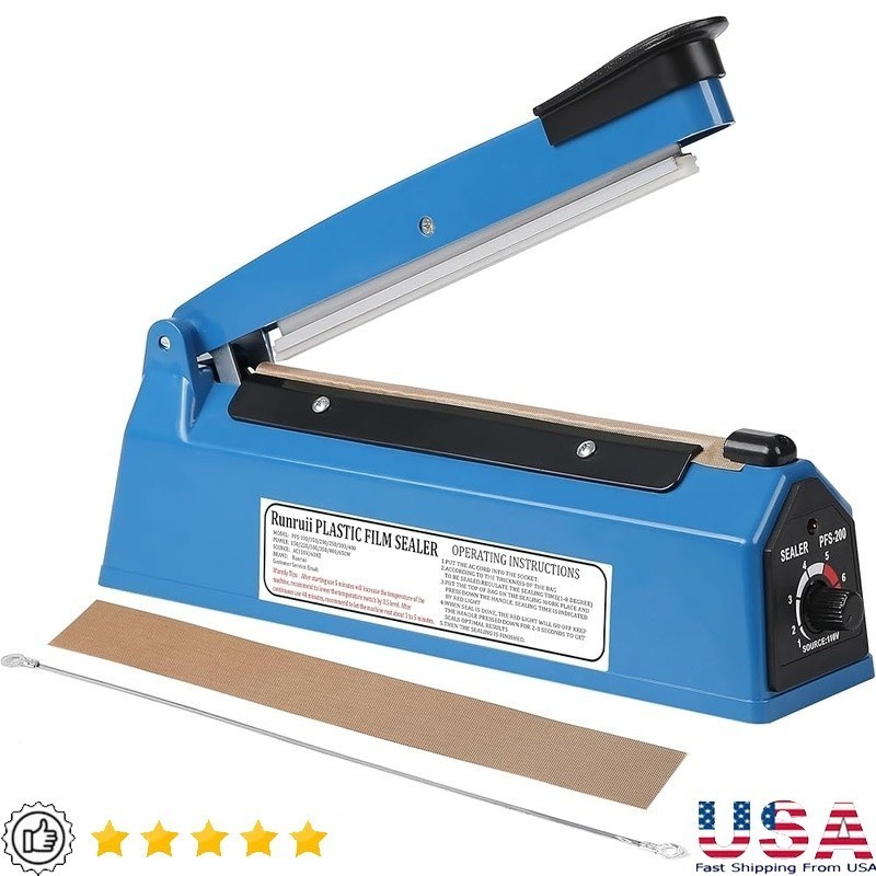 Manual Impulse Sealer Lightweight Temperature Adjustable Bag Sealing Machine New