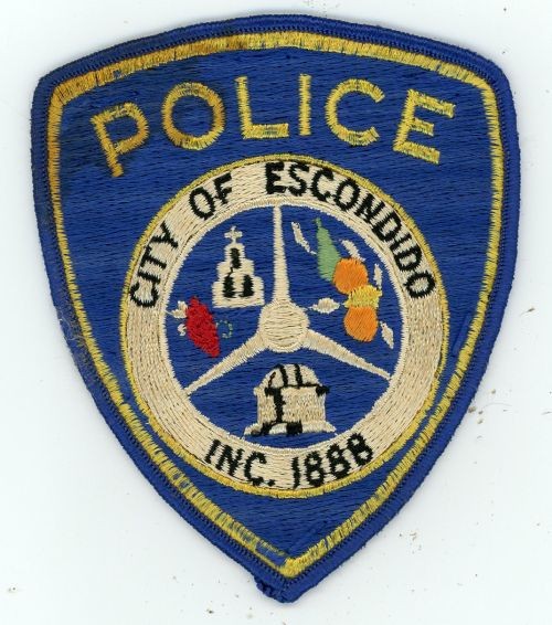 CALIFORNIA CA ESCONDIDO POLICE NICE SHOULDER PATCH SHERIFF STAINED
