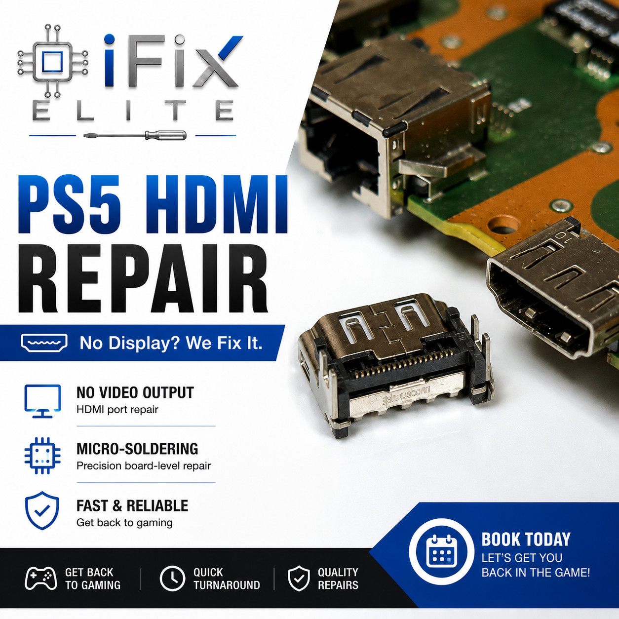Sony PlayStation 5 PS5 System Broken/Damaged HDMI Port Repair Service!