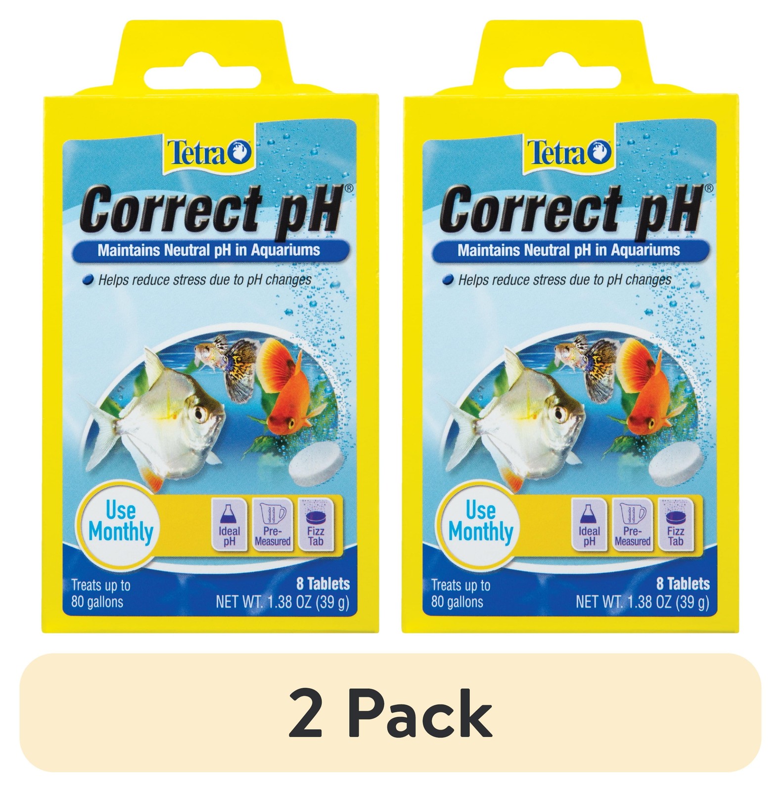 (2 pack)Correct pH Tablets Aquarium Water Treatment,Maintains Neutral pH,8 Count