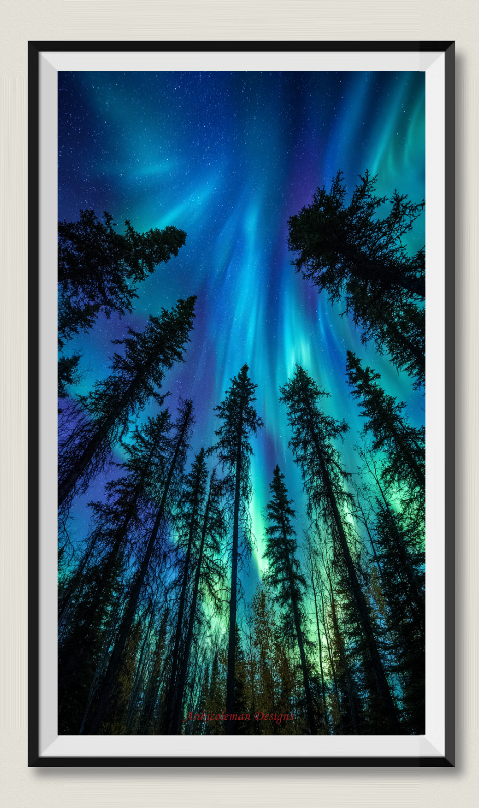 Aurora Among the Pines - Chart Counted Cross Stitch Patterns Needlework DMC DIY