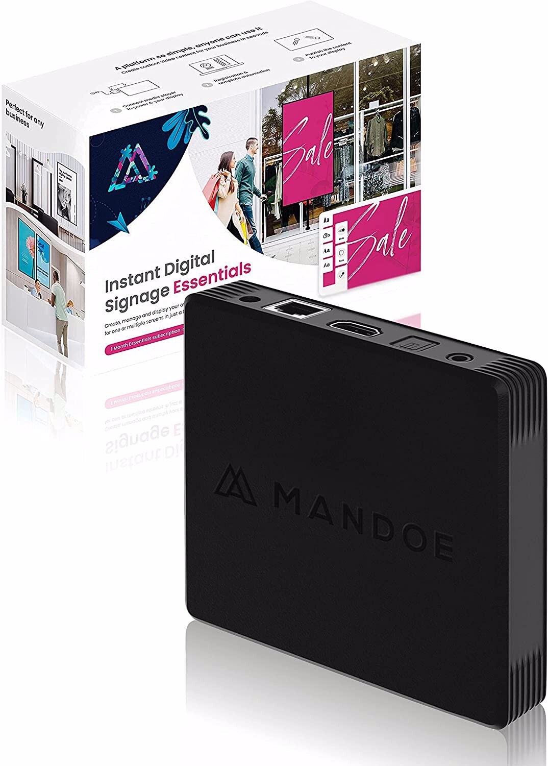 Mandoe Essentials - DIY Instant Digital Signage Player. Media Player with Beauti