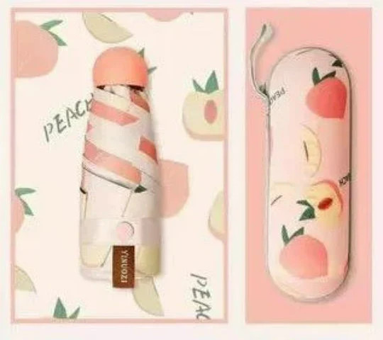 Cute Fruit Pattern Mini Sun Rain Umbrella Pocket Small Lightweight Windproof
