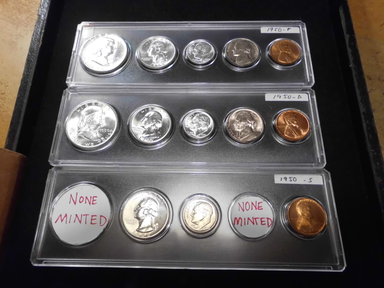 1950 P/D/S GEM UNCIRCULATED B/U MINT SET - 90% SILVER -