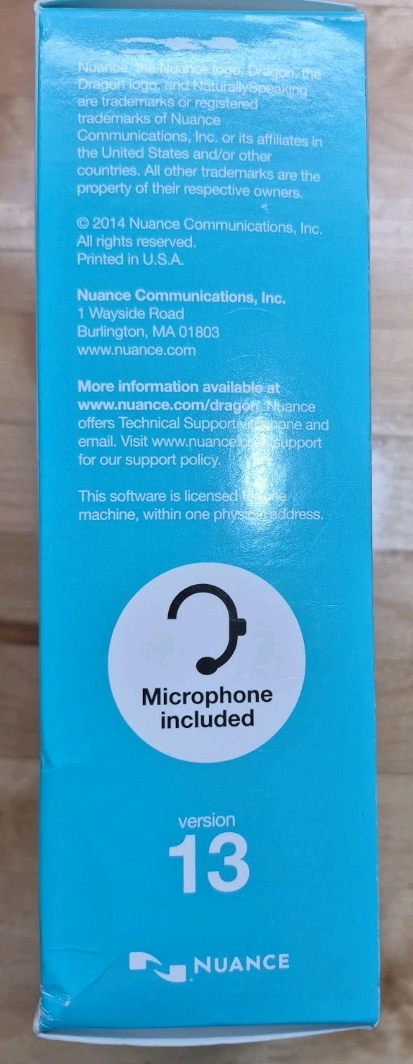 Nuance Dragon Naturally Speaking 13 Home Speech Recognition Software