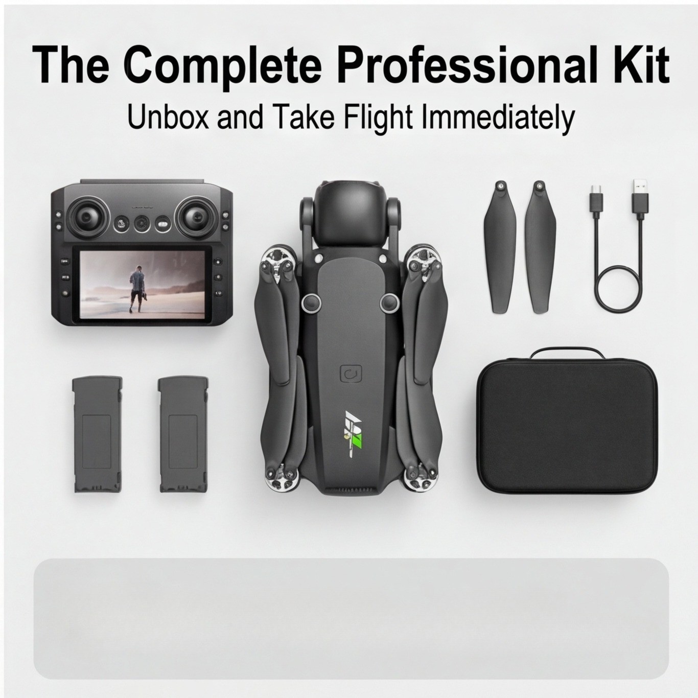 4.3-inch screen remote-controlled drone,HD camera,brushless FPV,2 batteries