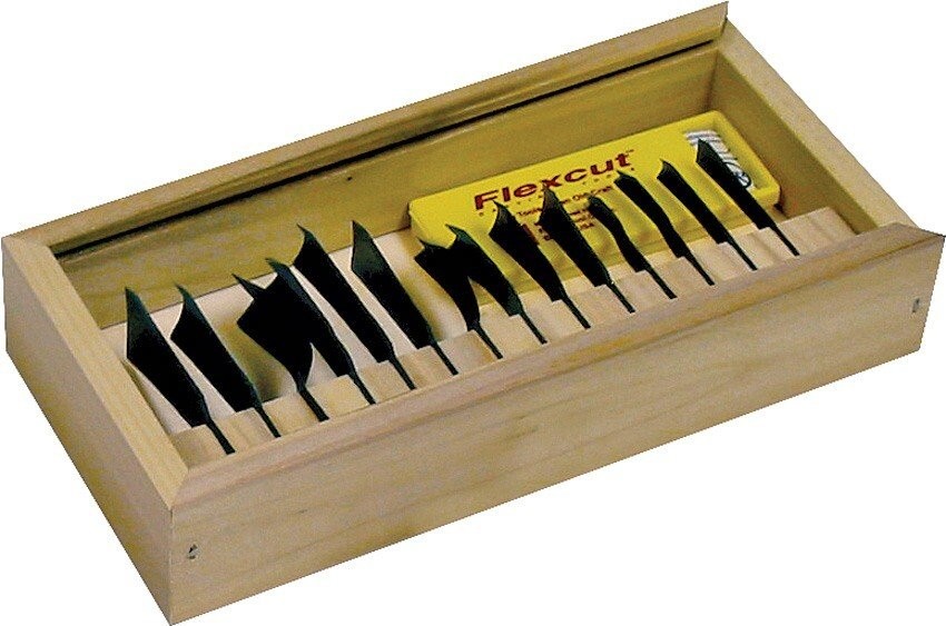 Flexcut Deluxe Power Gouge Set 14 Carving Tools Different Style w / Case - RG100