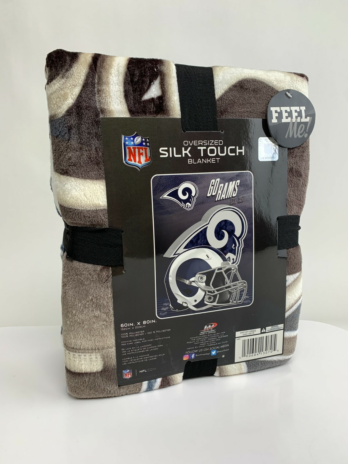 New NFL Los Angeles Rams Silk Touch Plush Super Soft Blanket X-Large 60"x80"