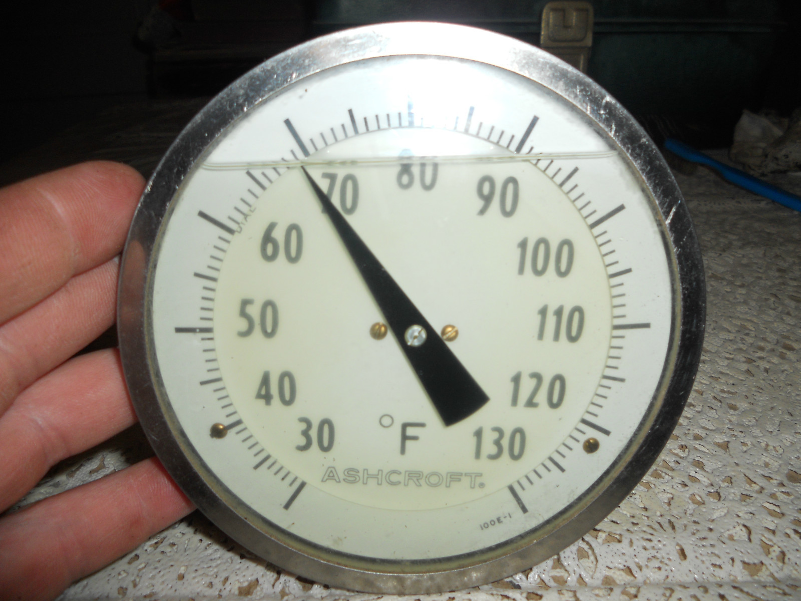 Nice Ashcroft 100E-1 5" face temperature gauge / thermometer 30 to 150 degress F