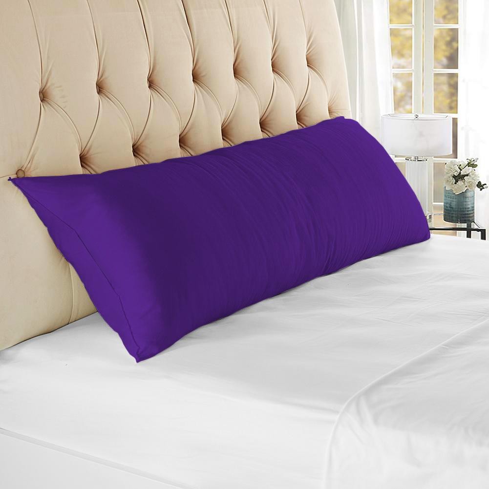 Egyptian Cotton Queen Size Pillow Case Set Purple Solid 600 TC Free Shipping