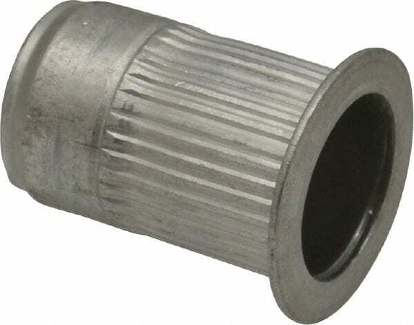 25 Pack Aluminum Knurled Body Open End 3/8-16 Threaded Inserts, 0.805" OAL