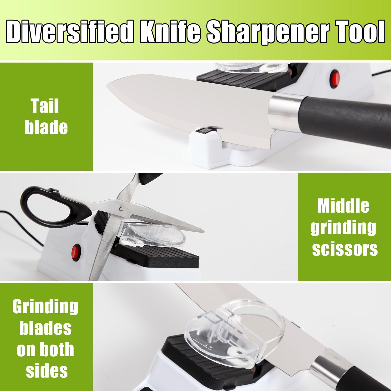 Electric Knife Sharpener,Professional Knife Sharpener Tool for Home,(USB) Dou...
