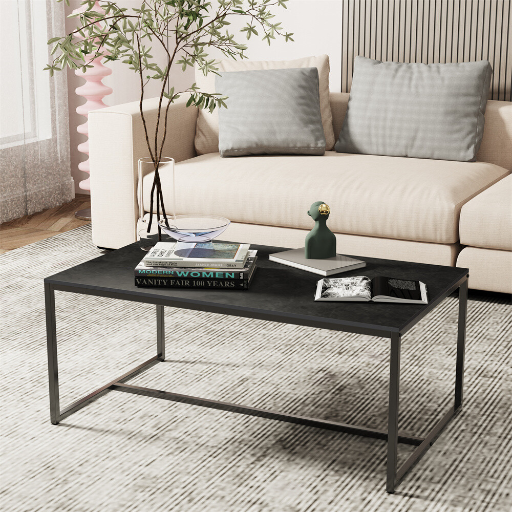 Rectangular Coffee Table Sintered Stone Cocktail Table For Living Room Apartment