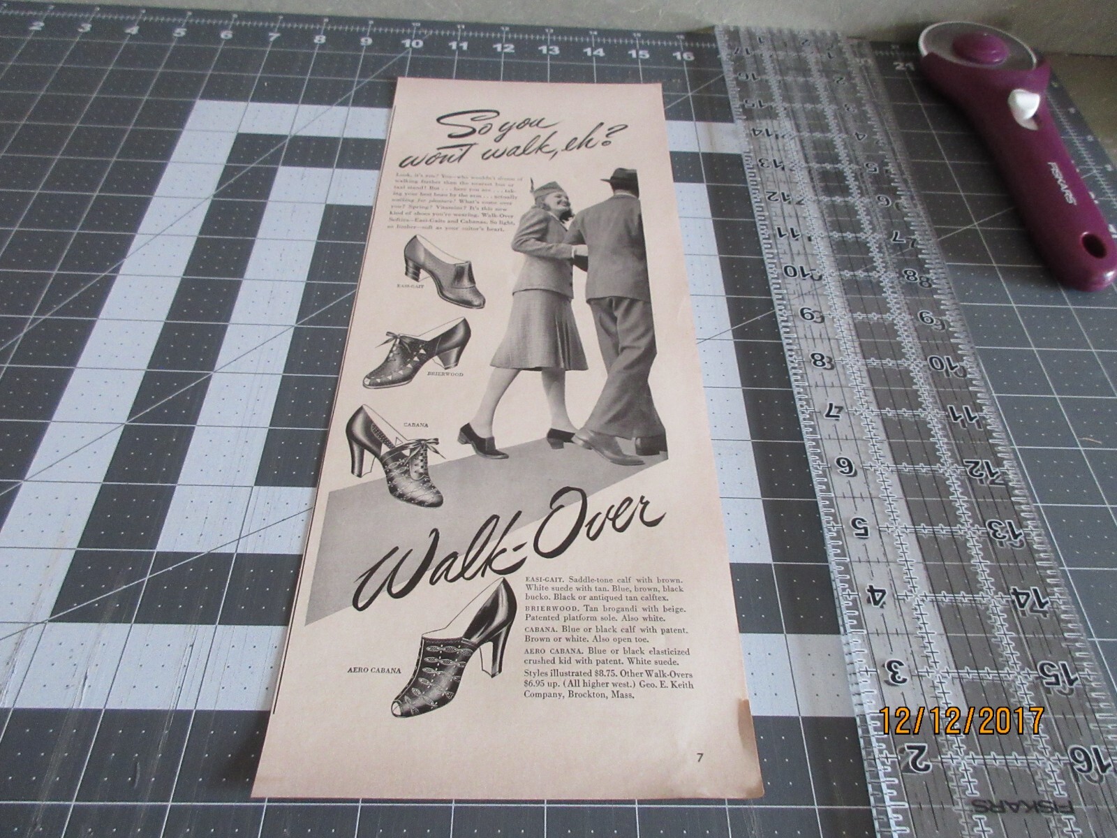 1941 Vintage ad for WALK-OVER Shoes, Aero Cabana
