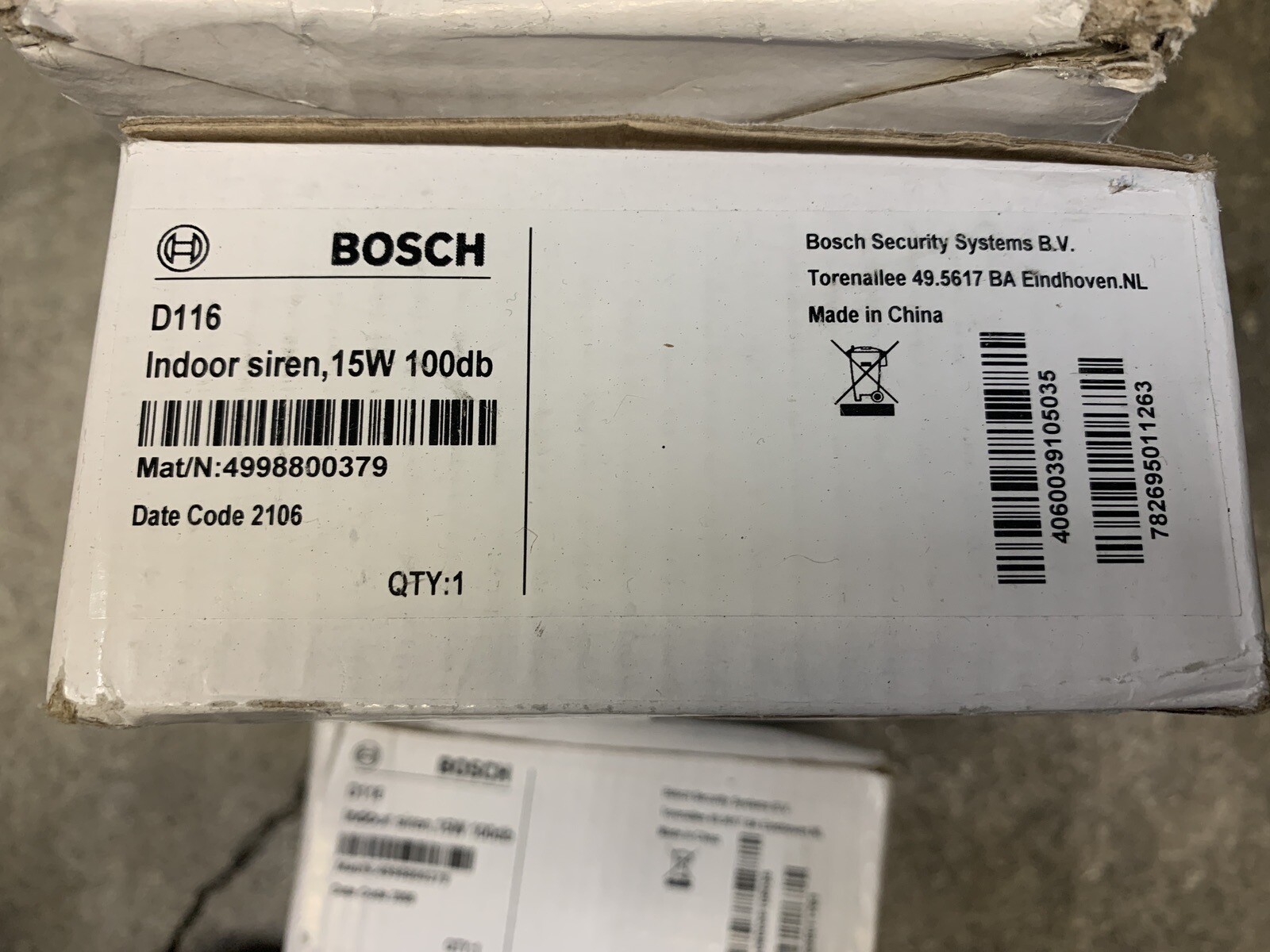 Bosch D116 12V, 15W Dual Tone Siren Security Alarm Panel Intrusion Indoor New