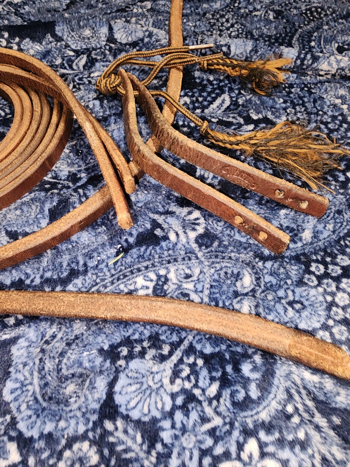 Weaver Working Cowboy Vintage Split Reins Weighted Ends 1/2" by 8 ft Oiled