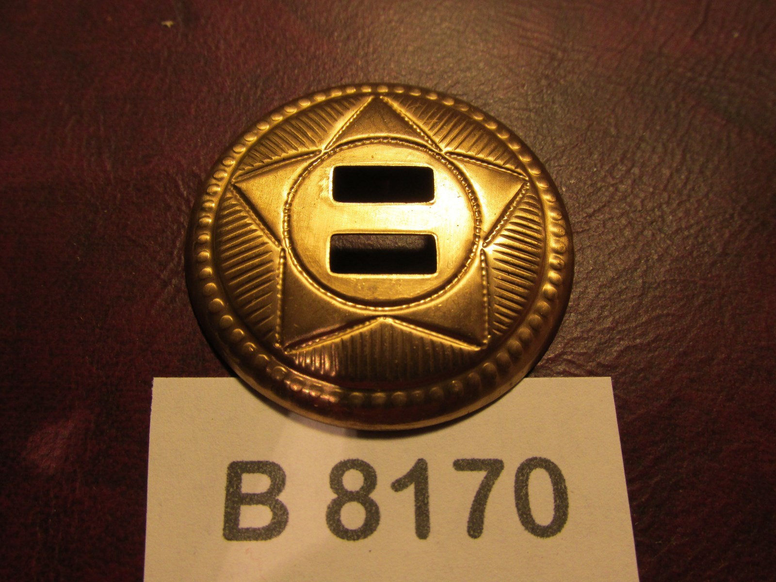 # B8170 ROUND  CONCHO 6 pcs  SOLID BRASS  SLOTTED CONCHO  NEW !  Leather belts
