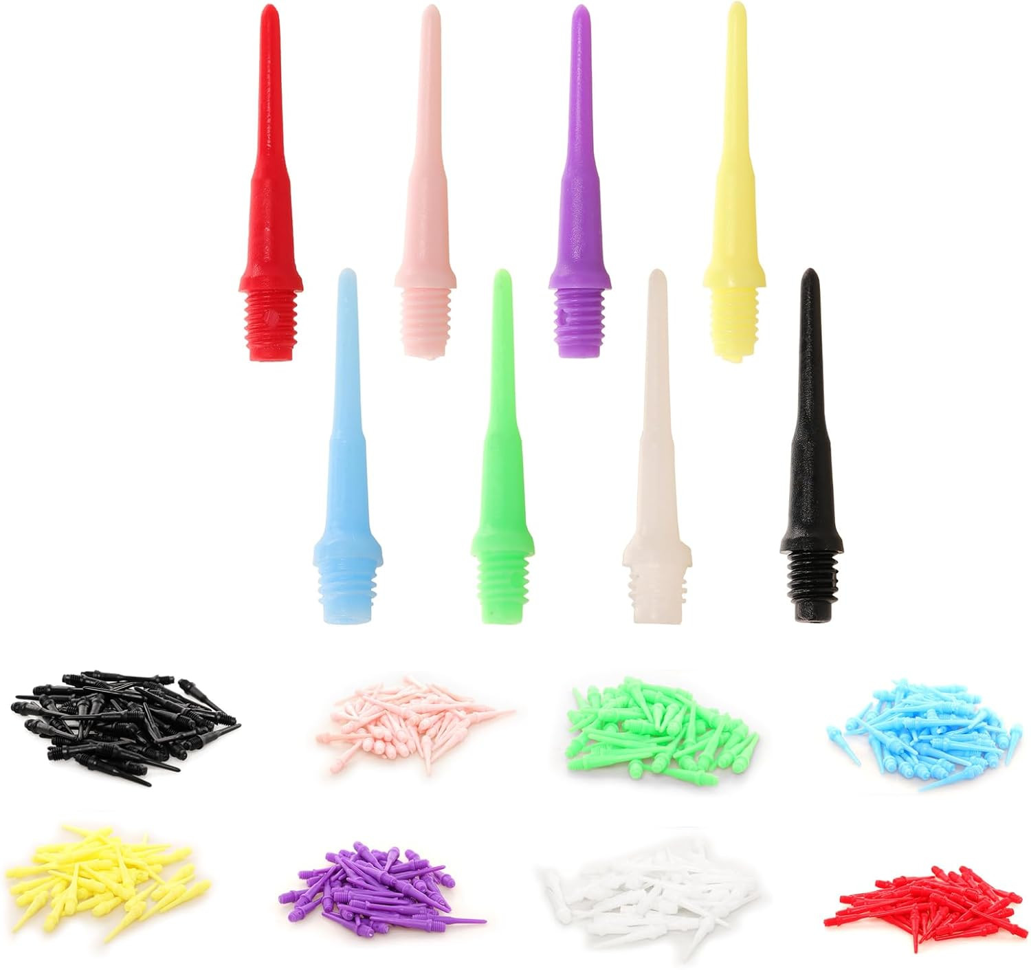 2BA Thread Soft Tip of Dart 80 Pcs Multicolor Plastic Tip 8 Colors Dart Point fo