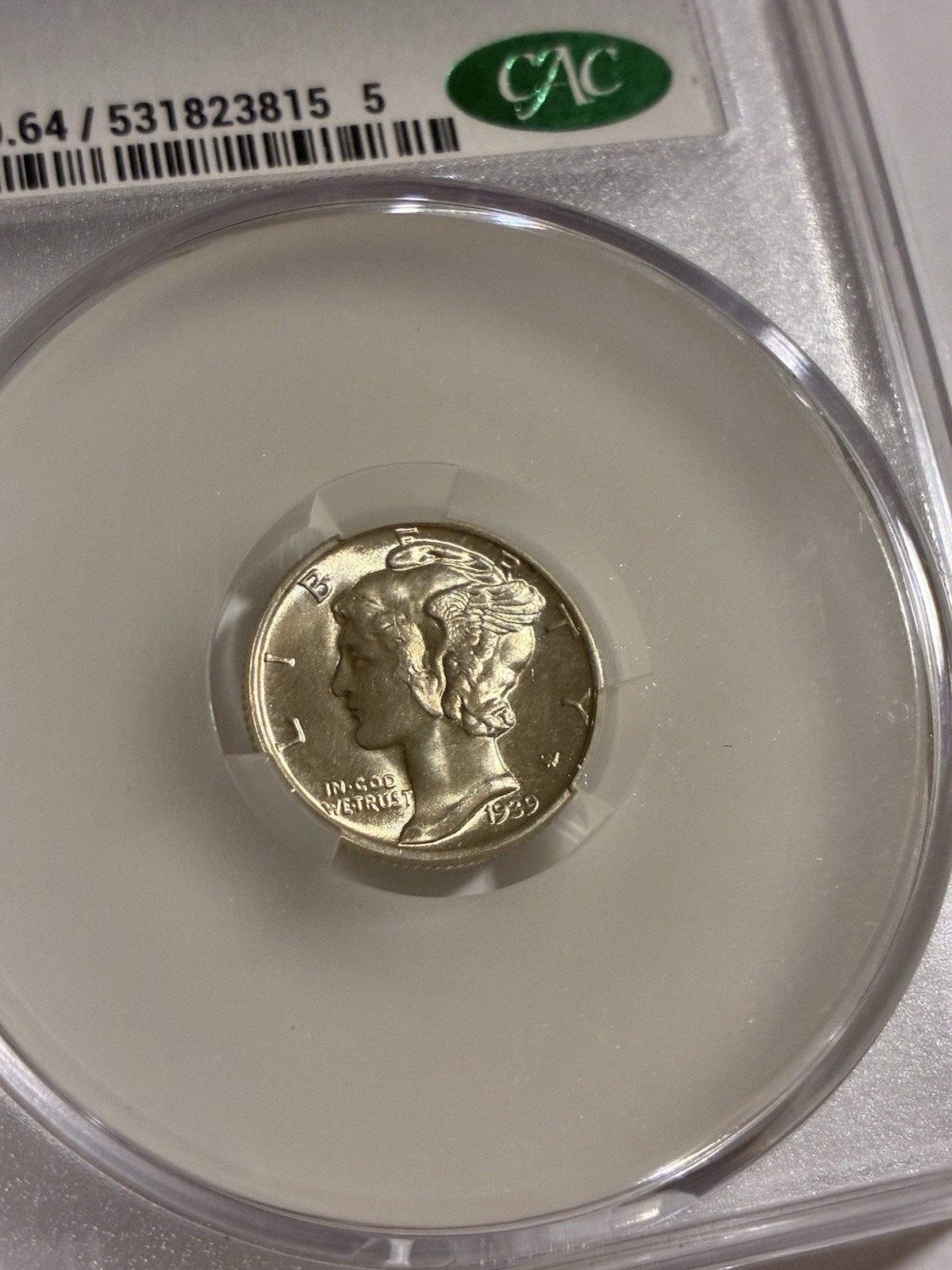 1939-P Mercury Dime CAC MS64