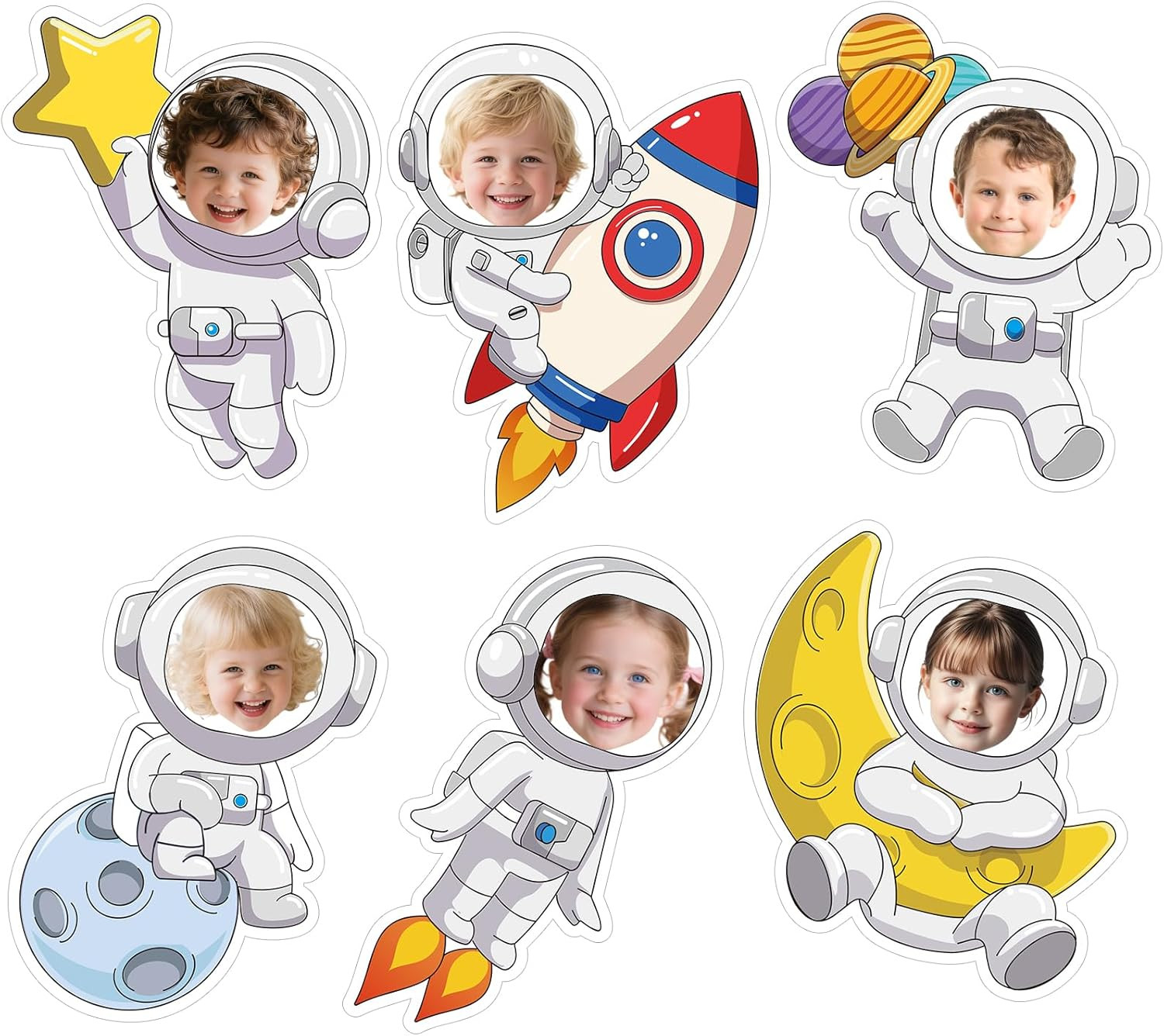 54Pcs Astronaut Cutouts Bulletin Boards Decorations, DIY Space Cutouts Planet Ro