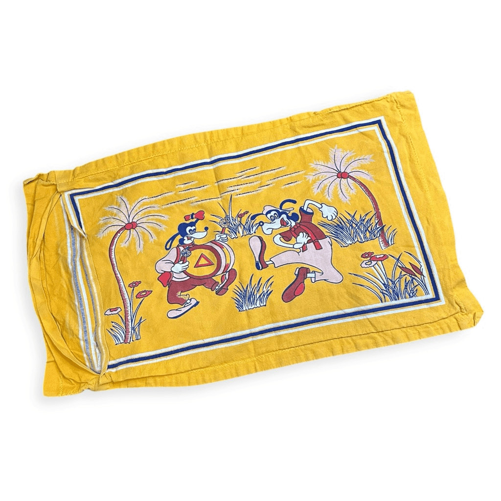 DISNEY Vintage Yellow Goofy & Clarabelle Pillowcase Standard Size 28x19”