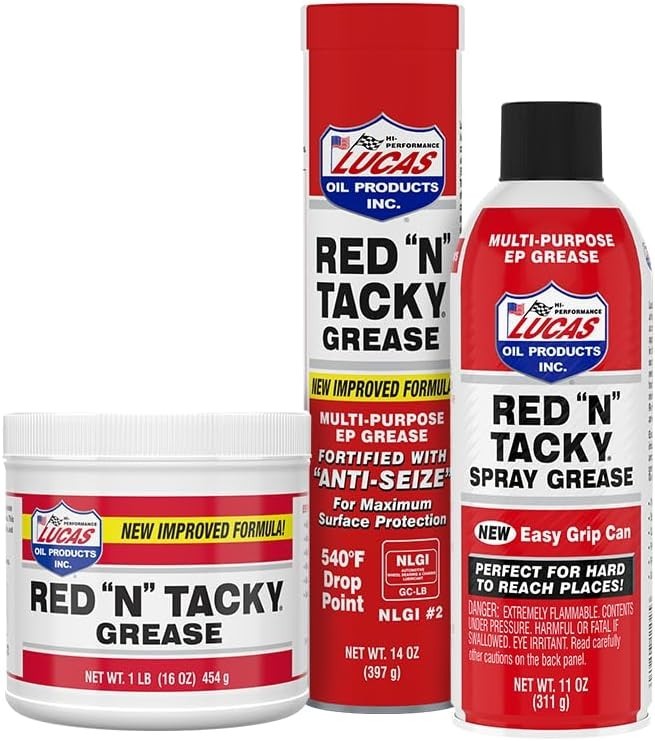 Lucas 10005-30 Red 'N' Tacky Grease 14 Ounce Bottle