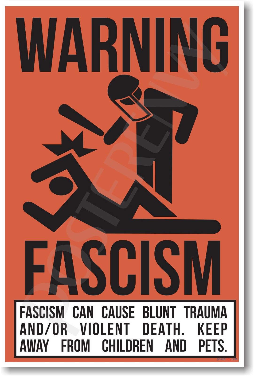 Warning Fascism - NEW Novelty Humor Poster (hu223)
