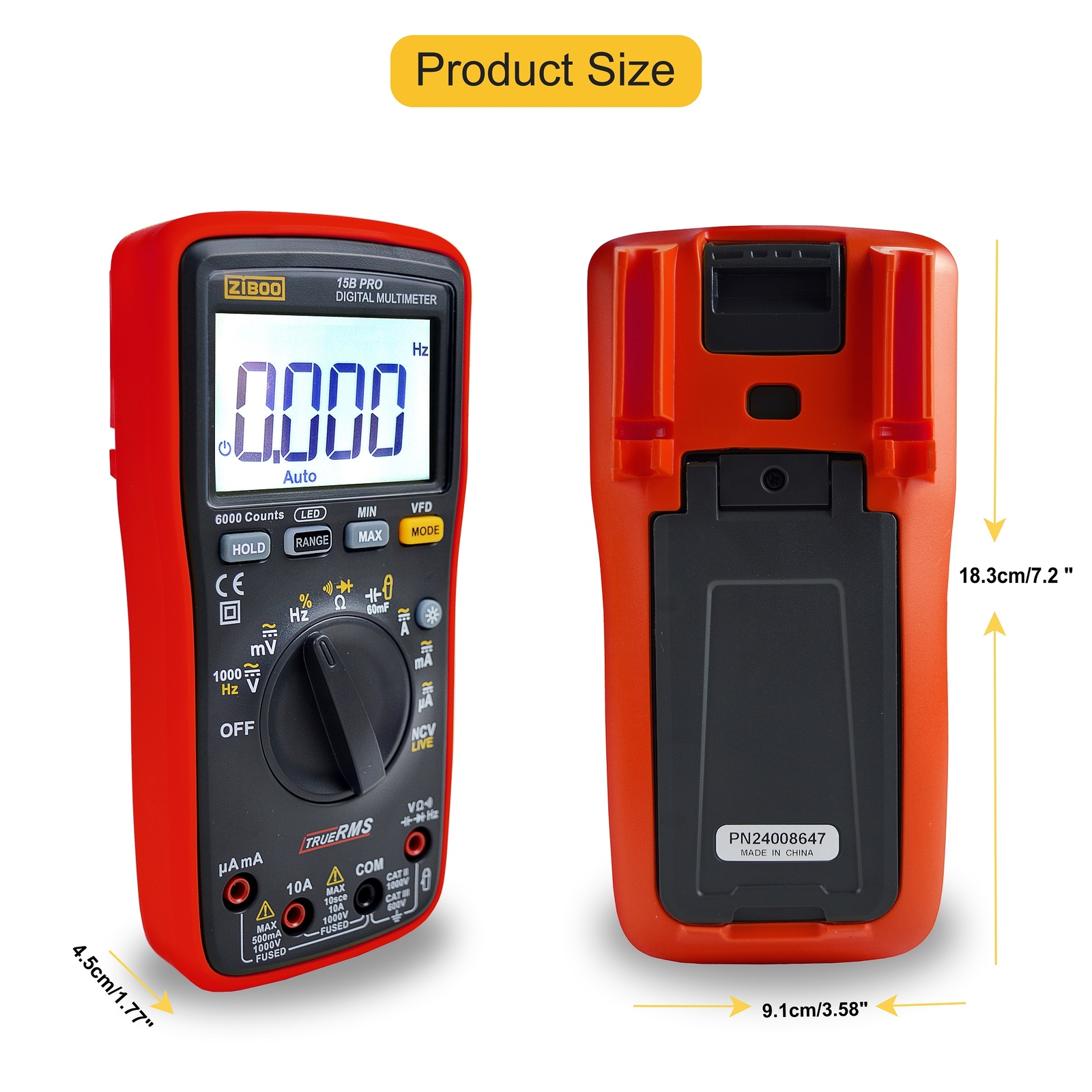 ZIBOO 15B PRO 17B PRO True RMS Digital Multimeter ✦Kd