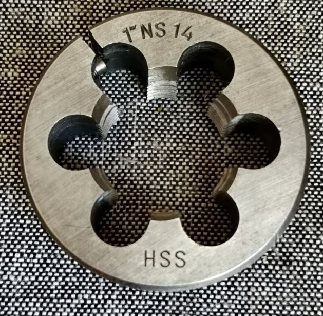 1"-14 NS Thread Die split adjustable HSS 2" diameter   JAPAN