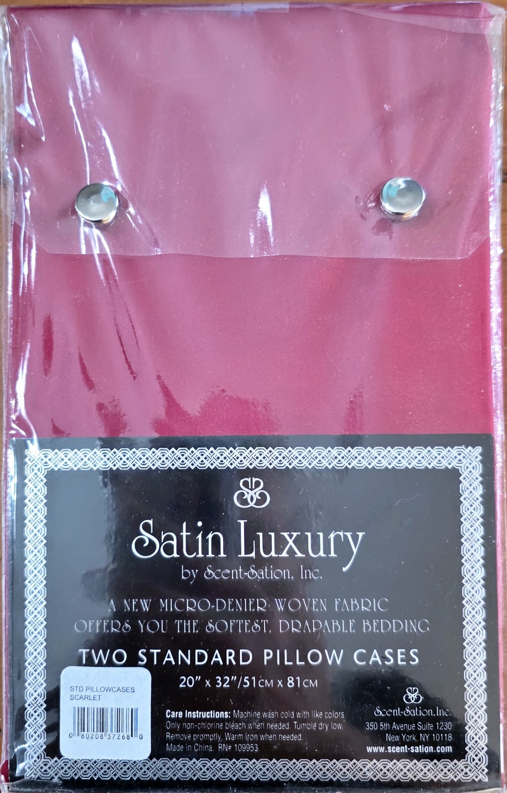 Satin Luxury 20" x 32' Two Standard Micro-Denier Woven Fabric Pillow Cases