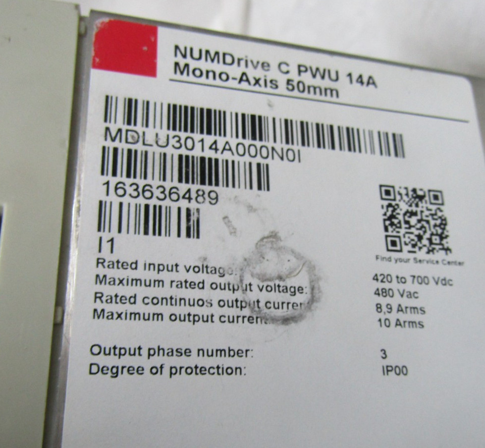 ✌️NUM MDLU3014A000N0I POWER UNIT MODULE NUMDRIVE INPUT 420-720VDC OUTPUT 480VAC