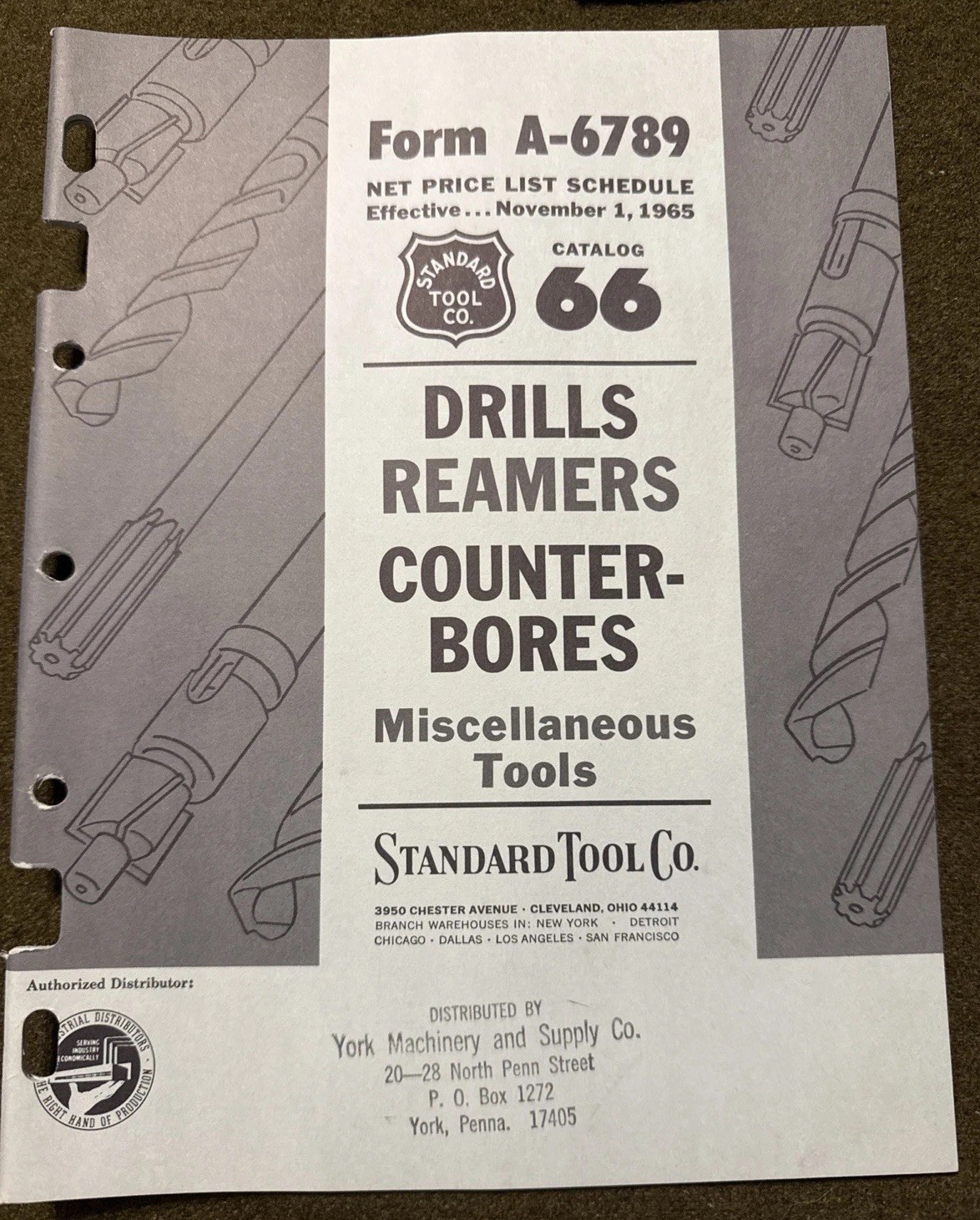 Vintage Standard Tool Co Drill Reamer Countrrbore Tool Catalog USA 🇺🇸