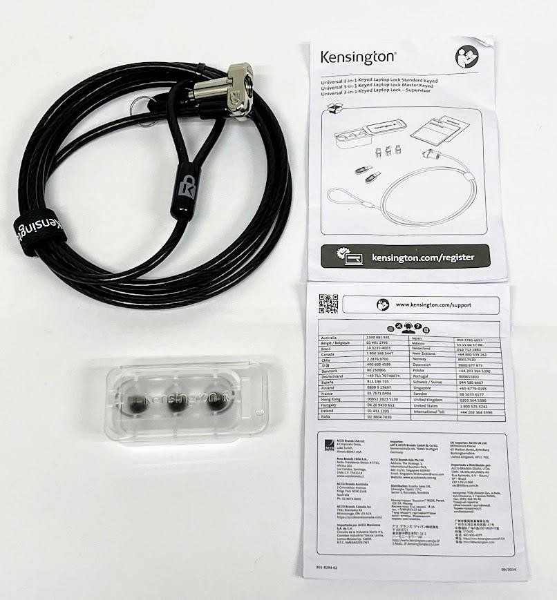 Kensington Universal 3-in-1 Laptop Lock Keyed K62319M/MB
