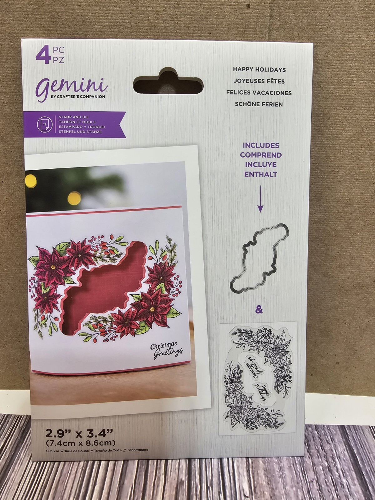 Gemini By Crafter’s Companion HAPPY HOLIDAYS STAMPS & DIE SET CHRISTMAS FLOWER