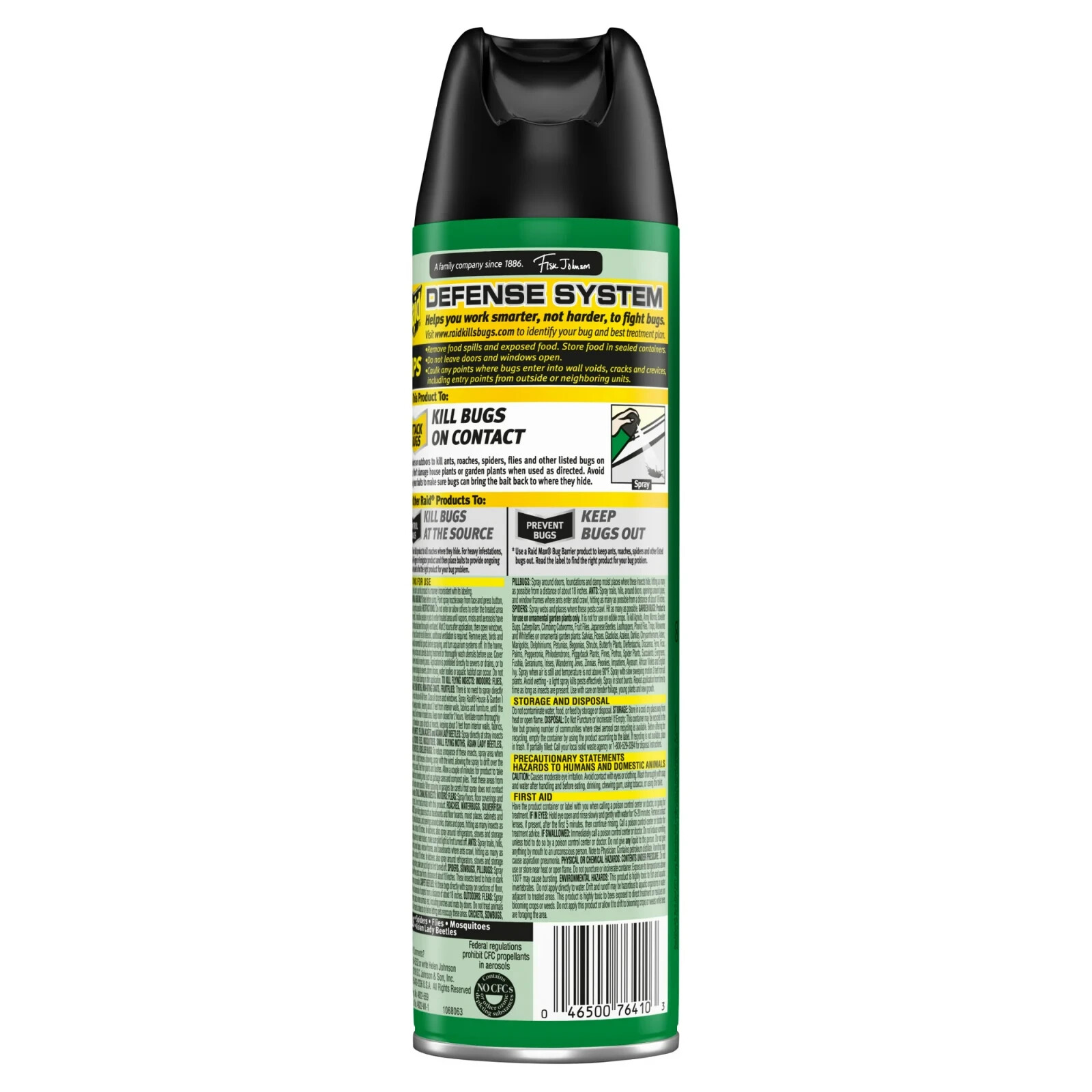 6 Pack Raid House & Garden Insect Killer Spray- In/Outdoor Plant-safe Size 11 oz