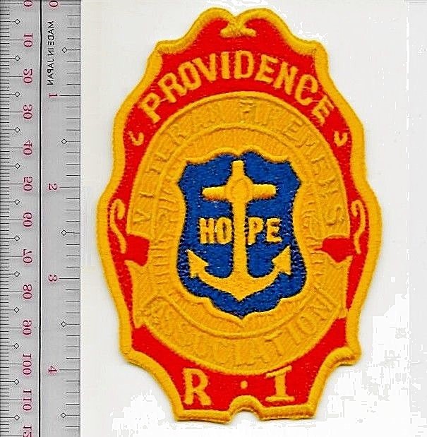 Providence Fire Department PFD Veteran Firemen's Association Cloth NO TARIFF