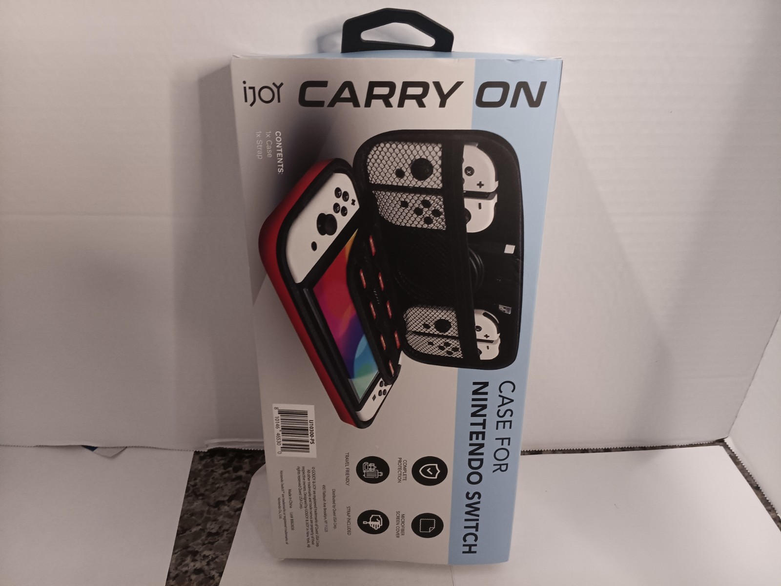 Travel Carrying Case For Nintendo Switch W Strap, Red. NIB