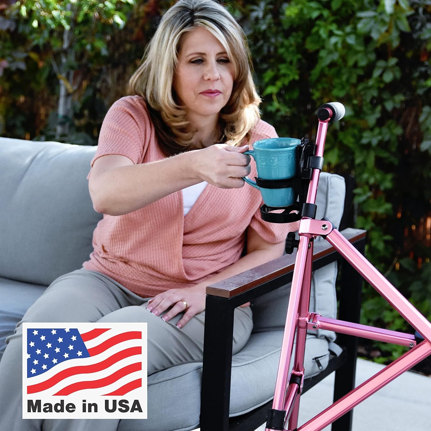 Mobility Cup Holder For Adults - Portable Drink for Single Pack, Black