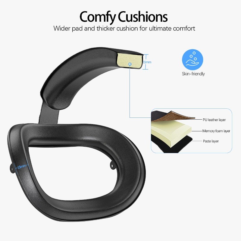 Head Strap for Meta Quest 2 VR Headset Elite Strap Adjustable Soft Cushion