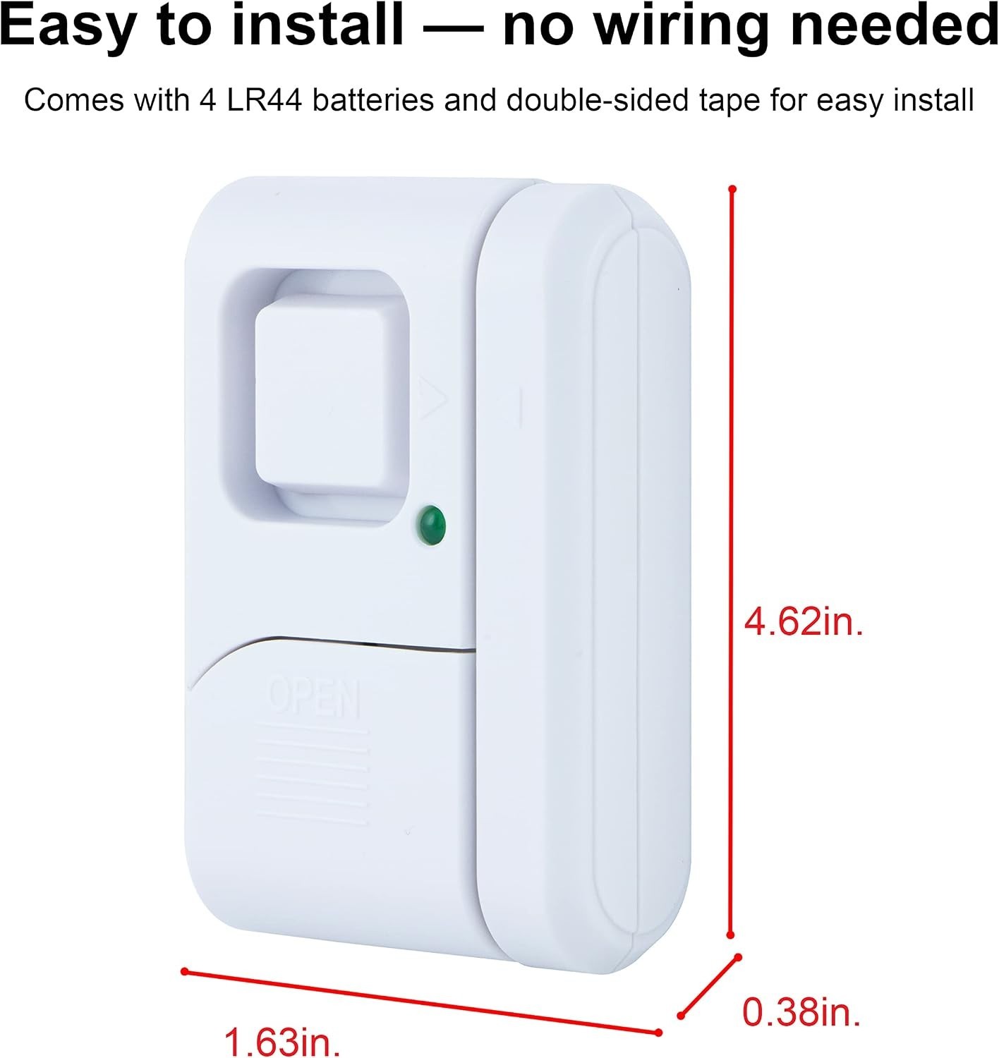 2-Pack Personal Security Window and Door Alarm - 120 dB Wireless Alert System