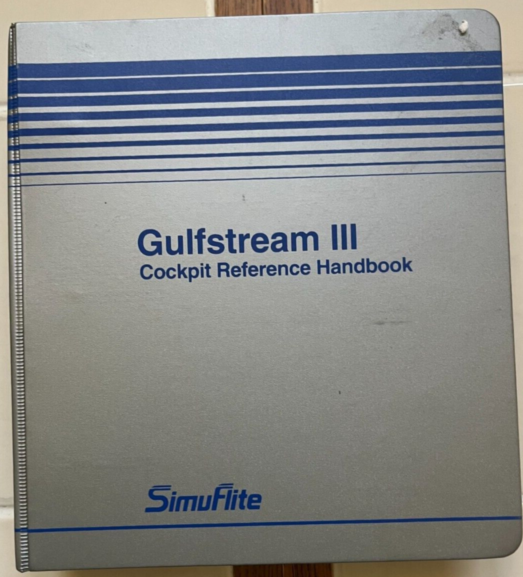 Gulfstream III Cockpit Reference Handbook 1993 in original binder- SimuFlite
