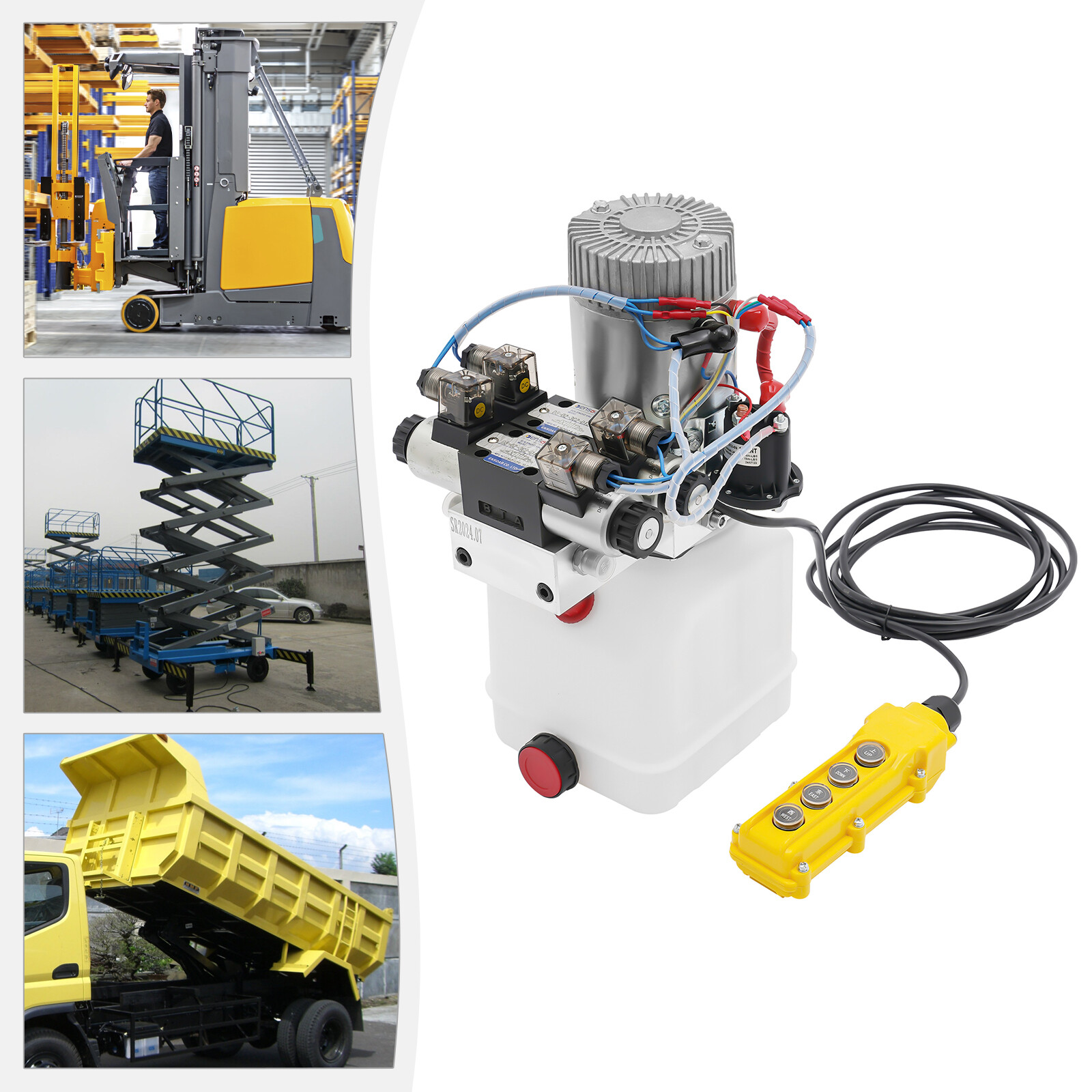 22Mpa Hydraulic Pump 4.5 Quart Double Acting Dump Trailer Pump Power Unit DC 12V