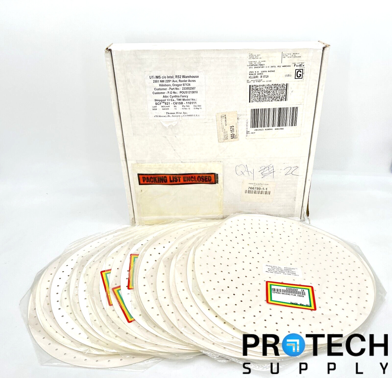 Set of (22) Thomas West Pads SCF Westpads for Tungsten Semiconductor