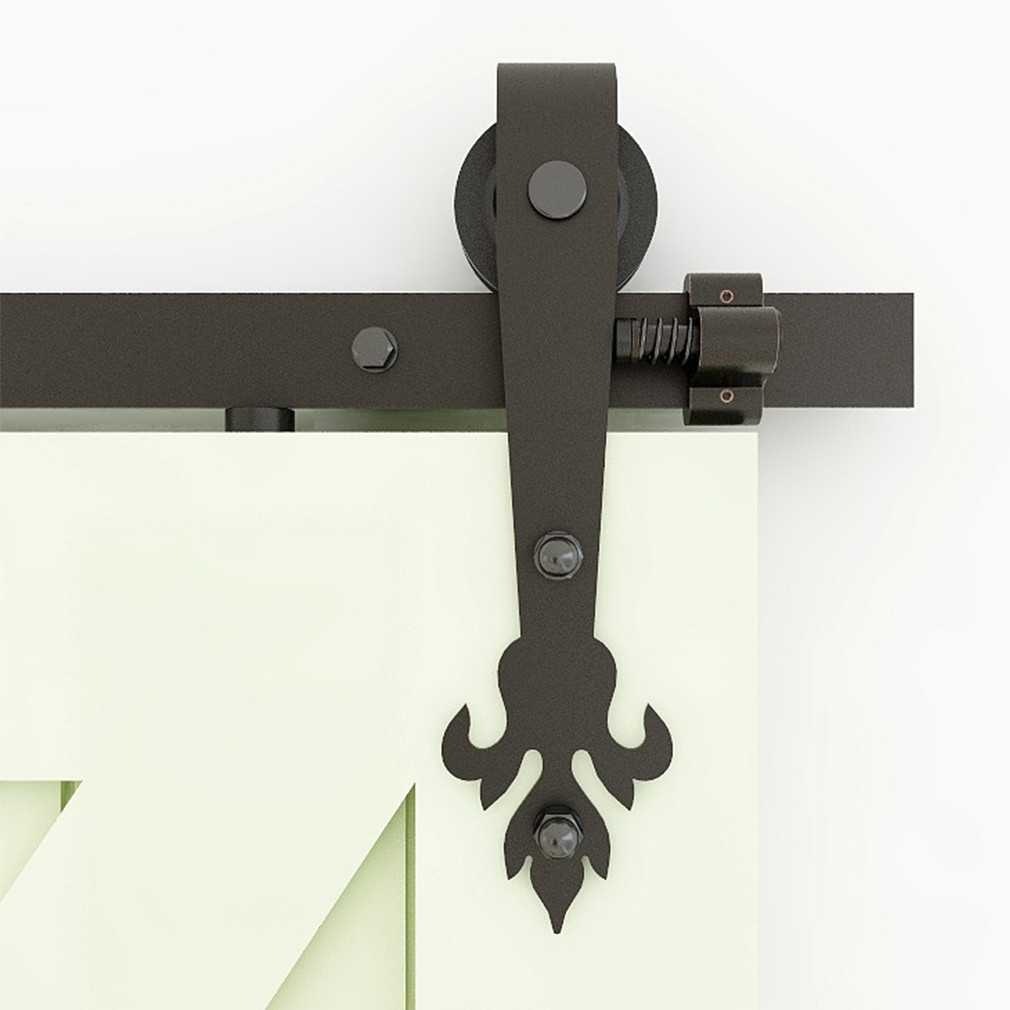 5-20FT Carbon Steel Sliding Barn Door Hardware Track Kit for Single/Double Door