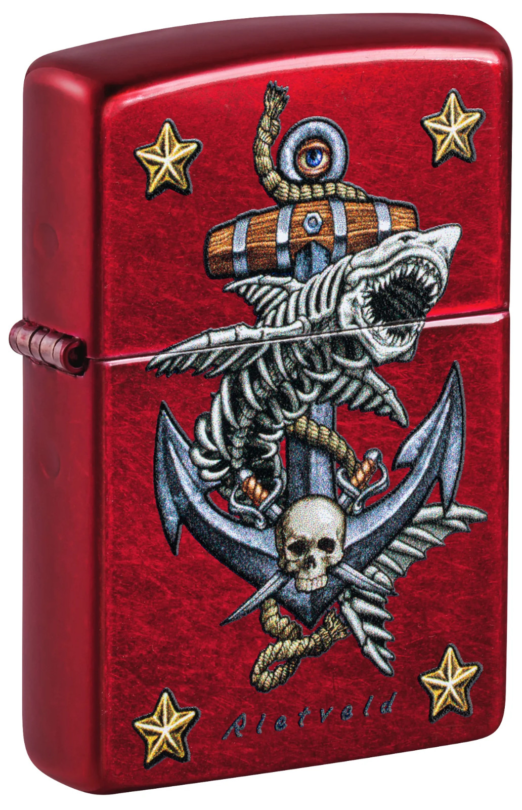 Zippo Windproof Skull, Shark & Anchor Lighter by Rick Rietveld 47109, New In Box