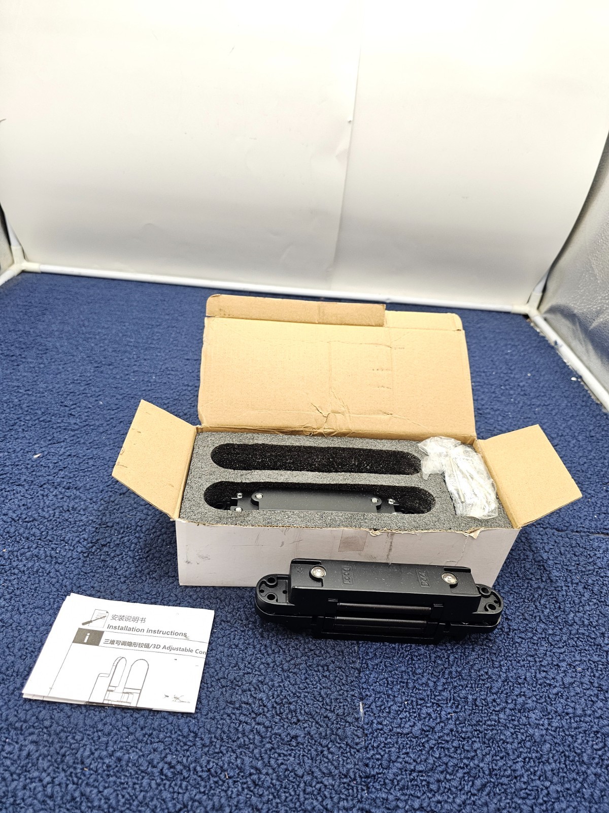 (QTY 2) 3D Adjustable Hidden Door Hinges Concealed Hardware 177x28mm Heavy Duty