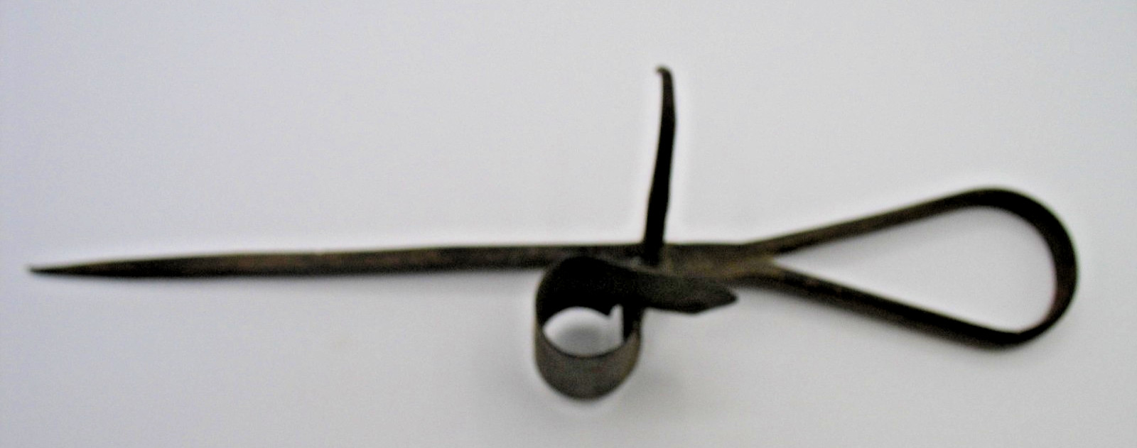 ANTIQUE STICKING TOMMY FORGED IRON MINE CANDLE HOLDER