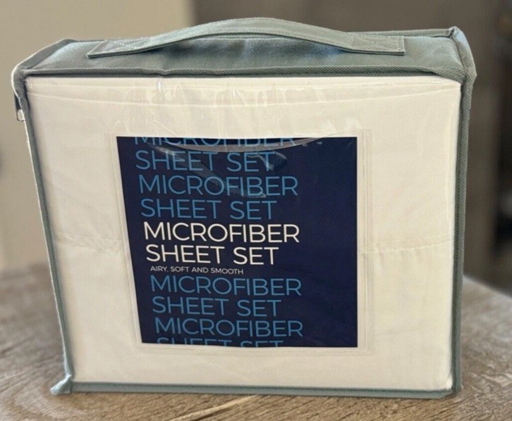 NWT Helix Microfiber Sheet Set in White Premium, Size Twin. 3 Piece Set